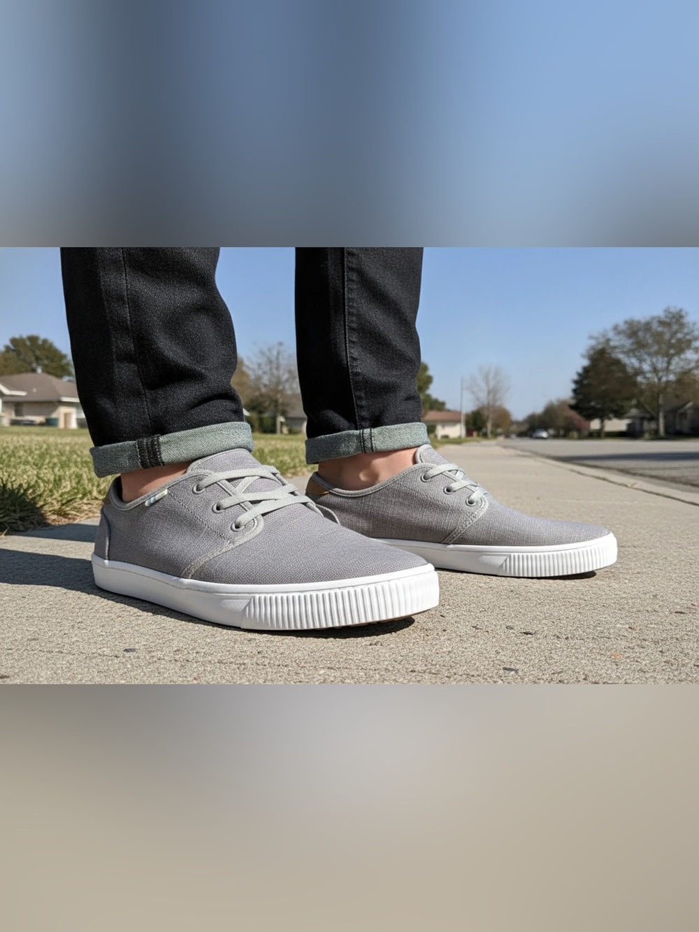 Toms Men's Carlo Canvas Sneakers in Forged Iron, Size 8